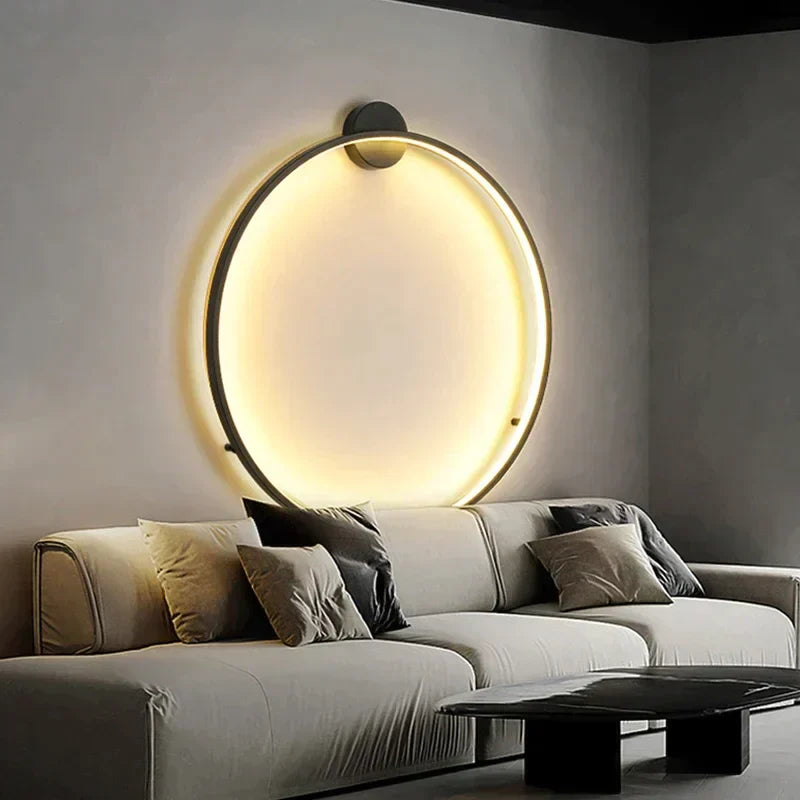 AA OUT OF STOCK Minimalistyczna Okrągła Lampa Ścienna - Lars-AC-Wejście Typ A-30cm-Ciepły dowcip-Trend Polska