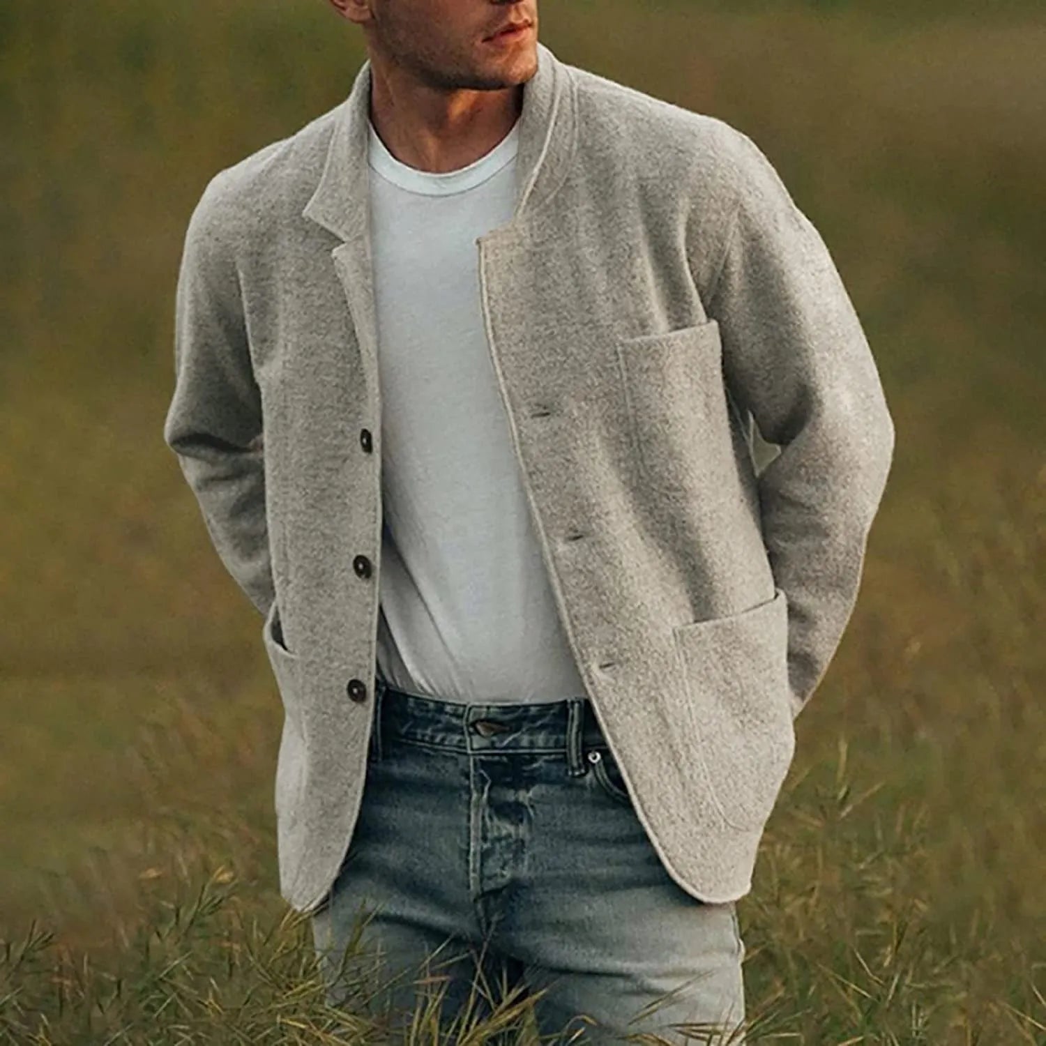 Casual męska marynarka - Dante-Szary-S-Trend Polska