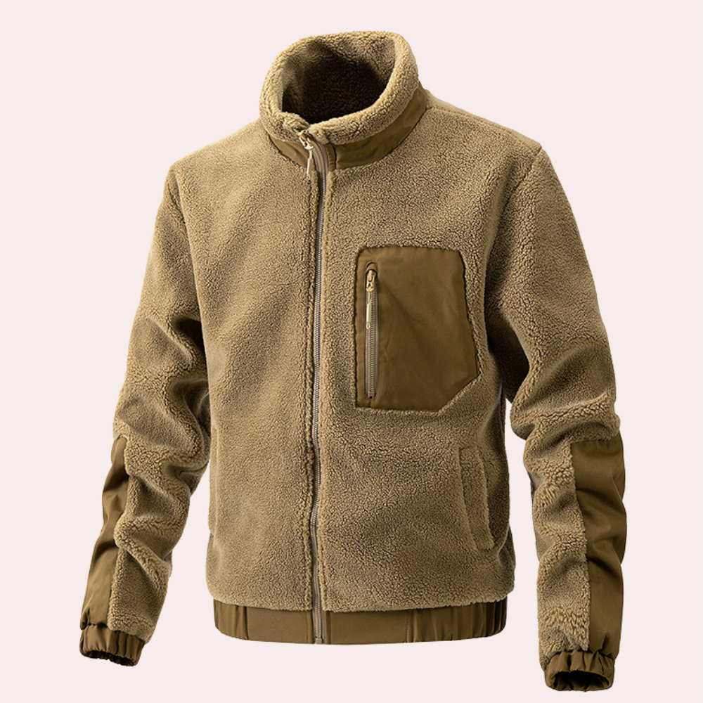 Ciepła kurtka outdoorowa dla mężczyzn - Ronan-Khaki-S-Trend Polska