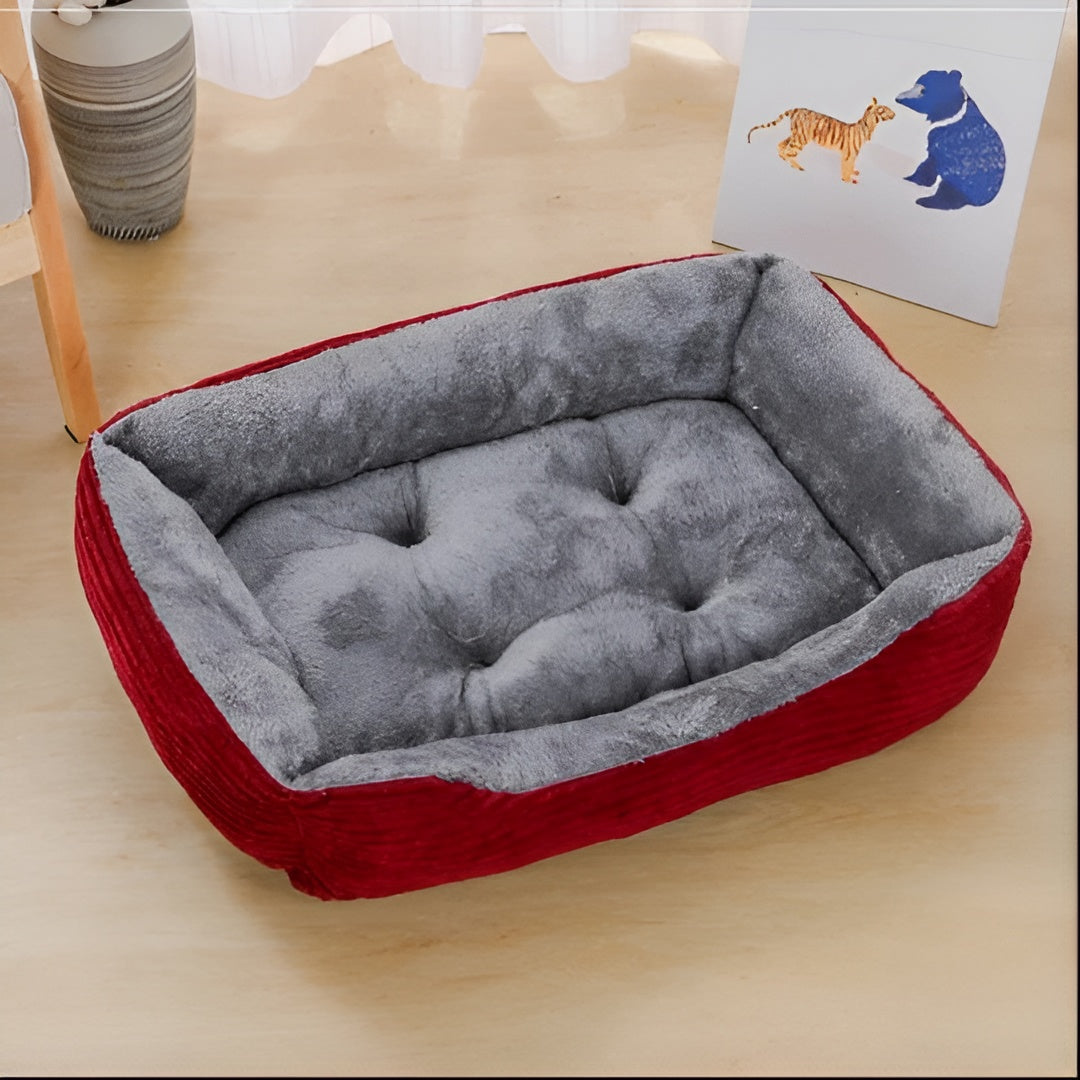 Luksusowe ortopedyczne łóżko dla zwierząt PlushNest-Czerwony-XS(40cm X 30cm)-Trend Polska