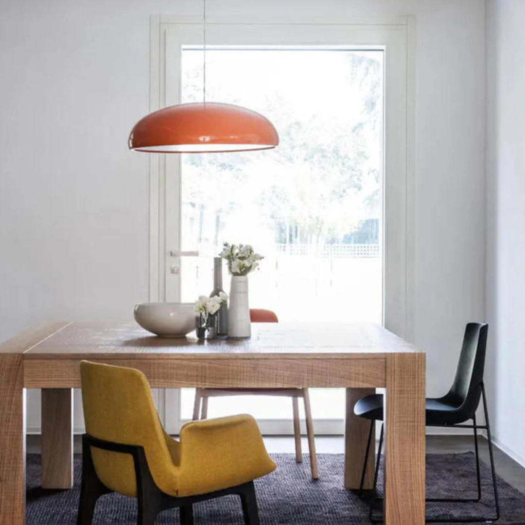 Nowoczesna Okrągła Lampa Wisząca LED - Serena-Pomarańczowy-Drzwi standardowe 35 cm-Trend Polska