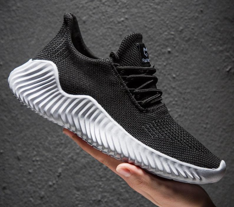 Oddychające męskie buty do biegania z siateczkowym wierzchem - Niko-Czarny-39-Trend Polska