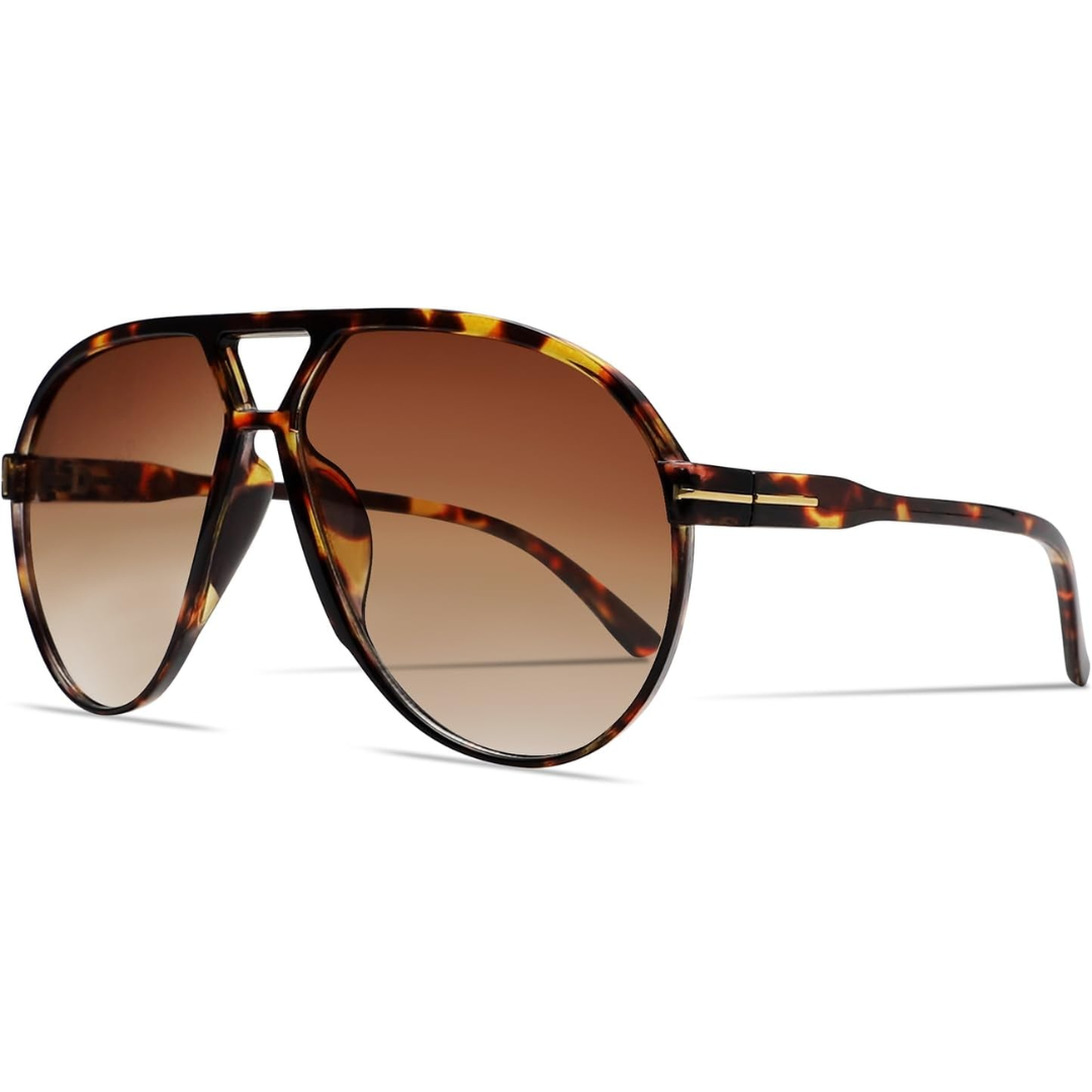 Retro Oversized Aviator Okulary przeciwsłoneczne - Amara-żółw-gradient jasny-Trend Polska