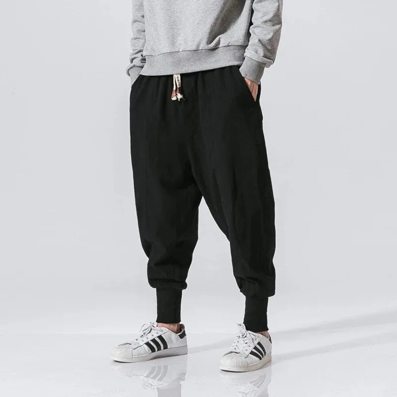 Szerokie męskie joggery w stylu streetwear – Nico-Czarny-S-Trend Polska
