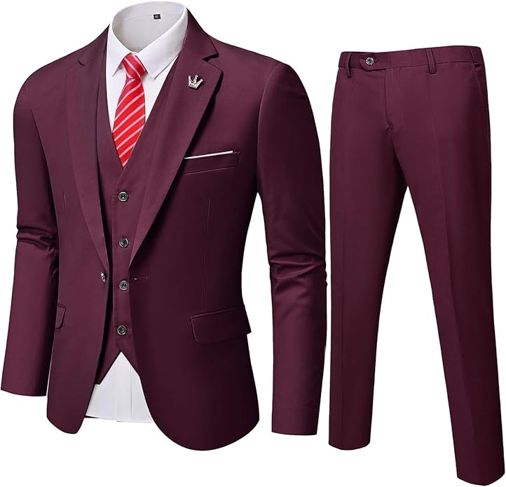 Wygodny Dwuczęściowy Garnitur Męski - Ralph-Bordeaux-XS-Trend Polska