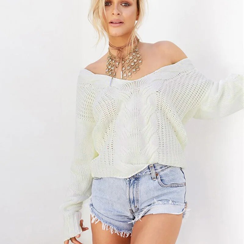 Damski oversize sweter z długim rękawem – Thalia