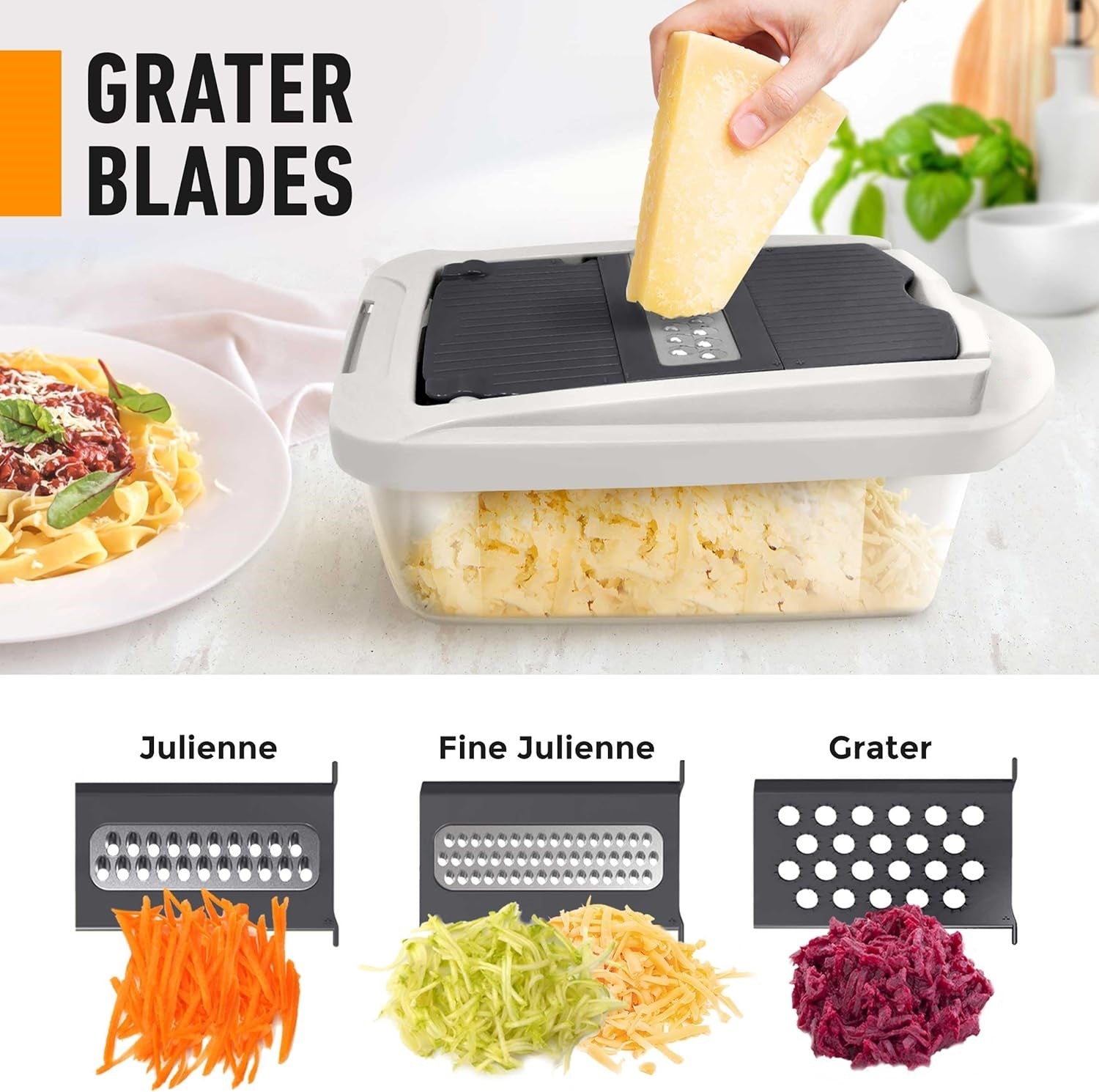 10-w-1 Slicer warzyw z 8 nożami – Szybsze krojenie, siekanie i tarcie!-Szary-Trend Polska