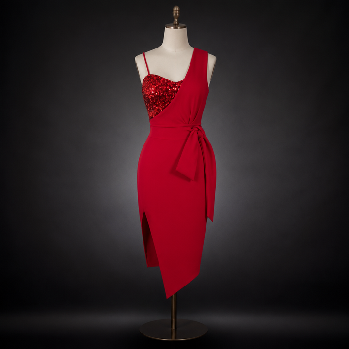 Dopasowana Sukienka Bodycon Asymetryczna – Vanessa