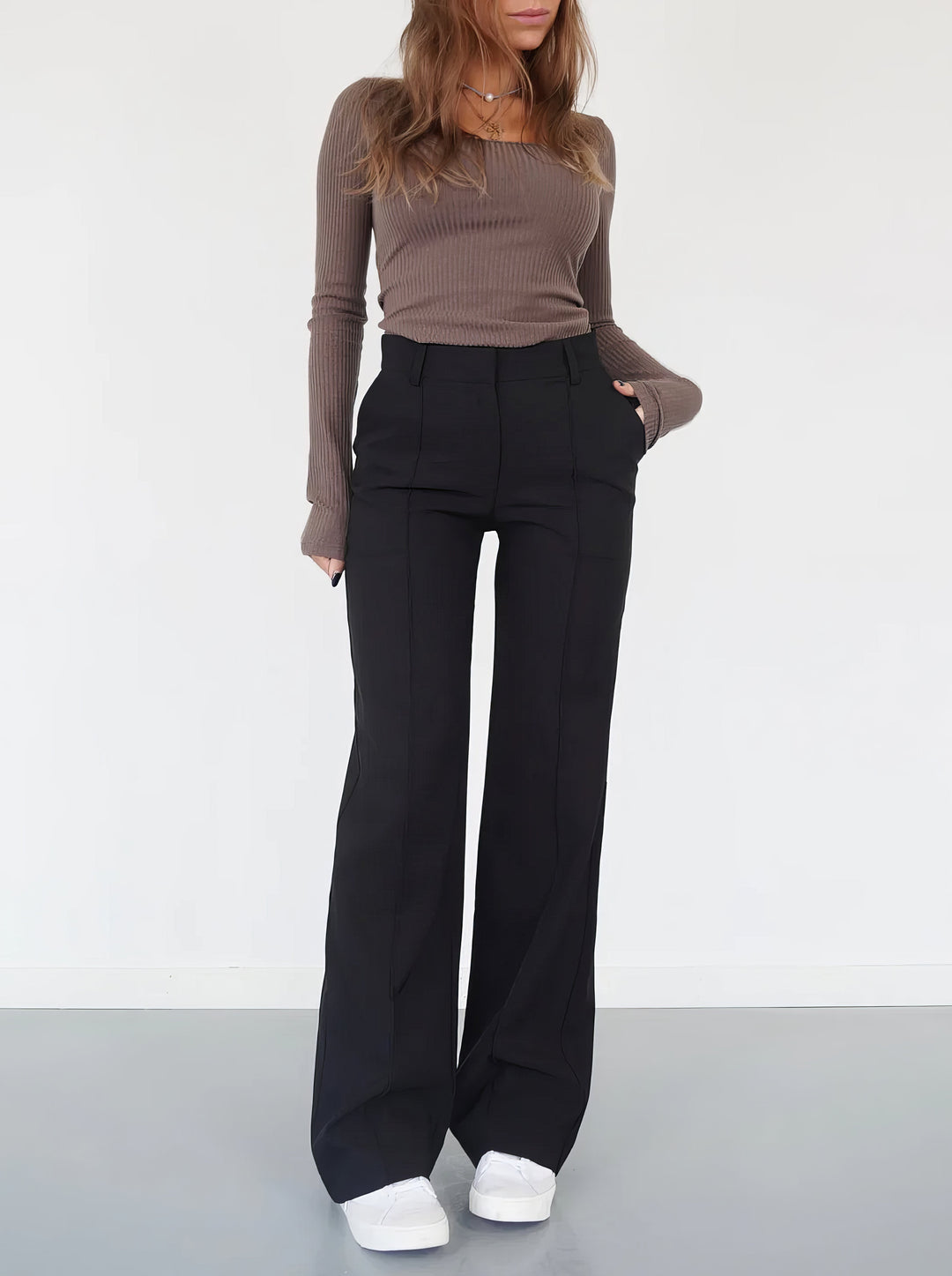 Stylowe Szerokie Spodnie Damskie – Aurelia