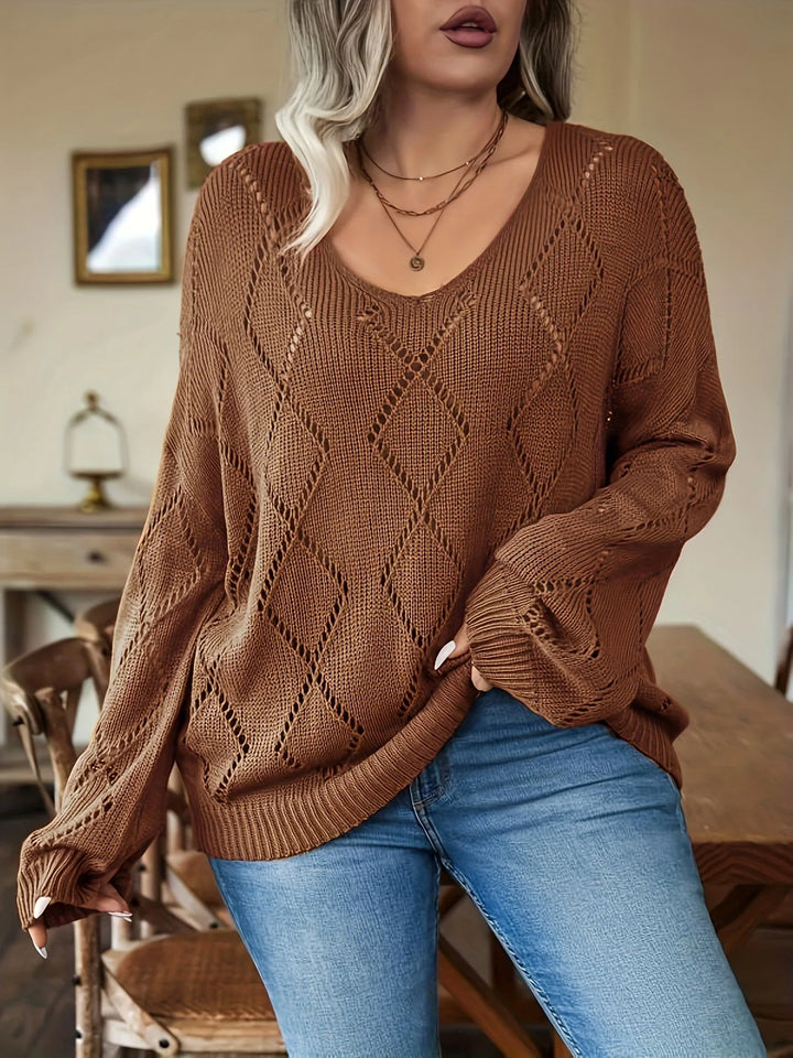 Damski oversize sweter w rozmiarze plus – Marietta