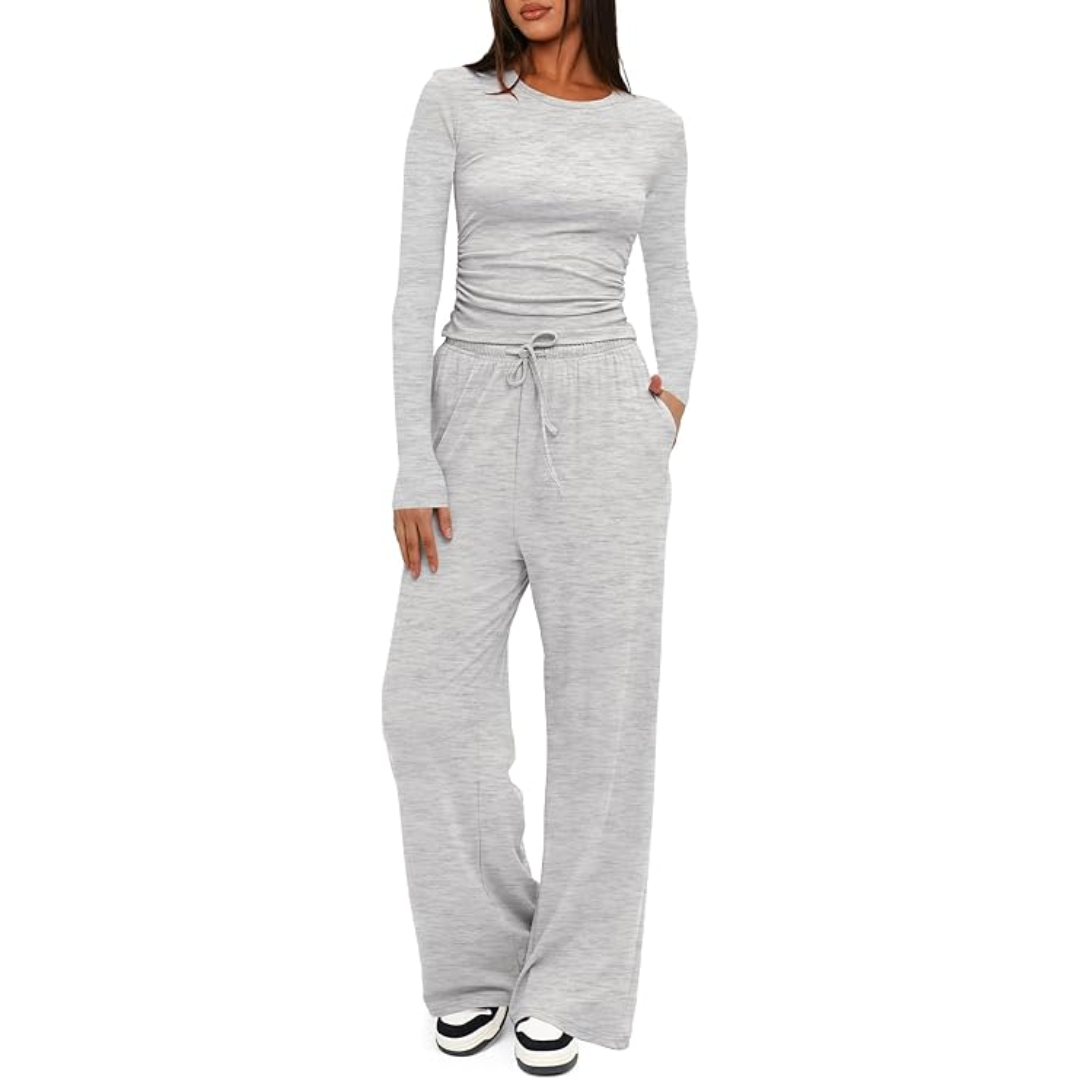 2-częściowy zestaw do lounge dla pań - Lieke-Biały-74 cm-XS-Trend Polska