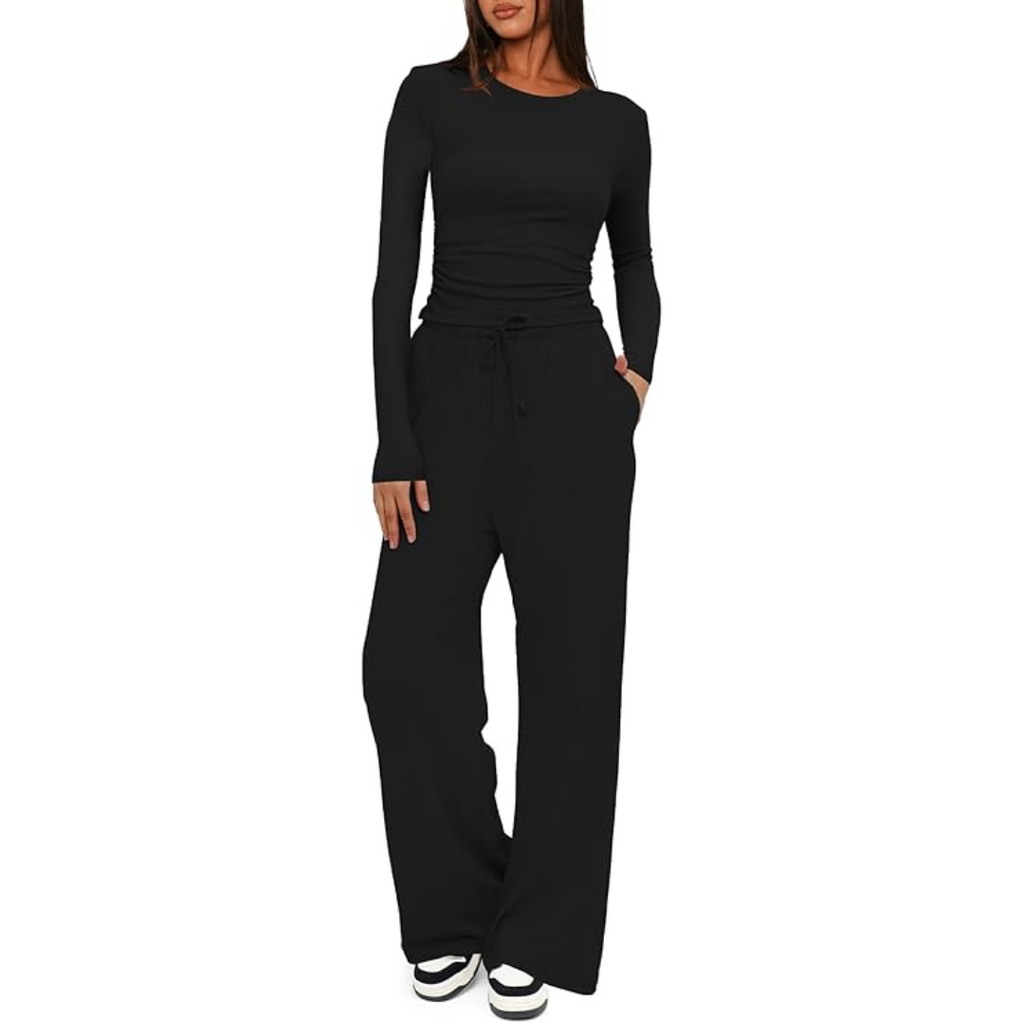 2-częściowy zestaw do lounge dla pań - Lieke-Czarny-74 cm-XS-Trend Polska