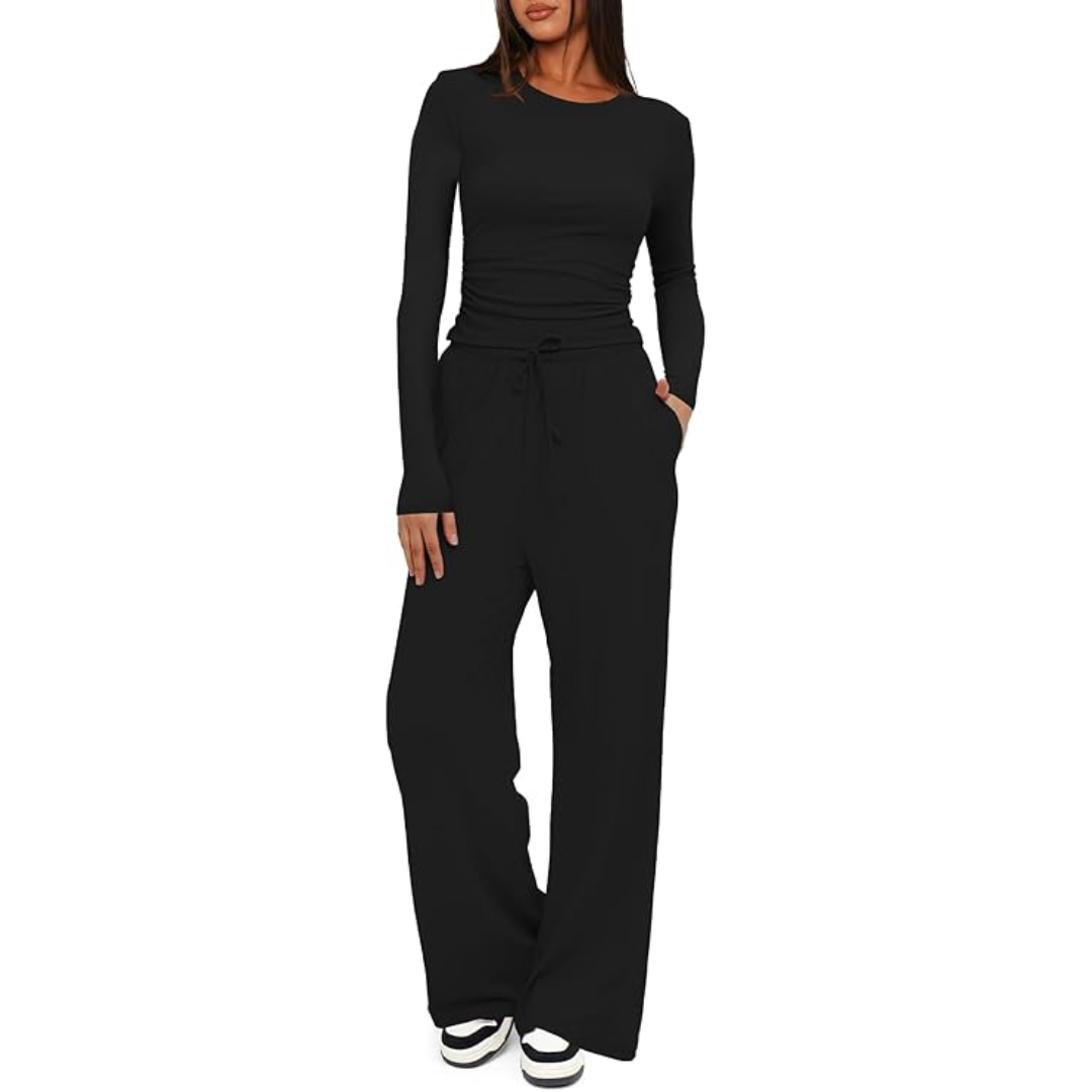 2-częściowy zestaw do lounge dla pań - Lieke-Czarny-74 cm-XS-Trend Polska