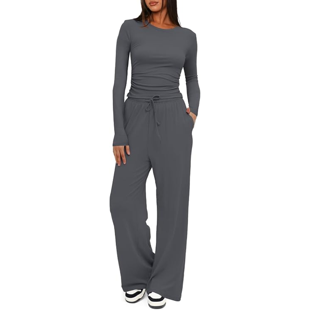 2-częściowy zestaw do lounge dla pań - Lieke-Szary-74 cm-XS-Trend Polska