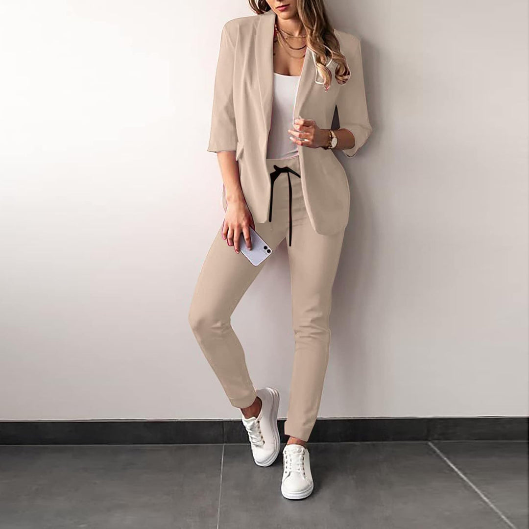2-częściowy zestaw dresowy dla kobiet z żakietem - Vivian-Khaki-S-Trend Polska
