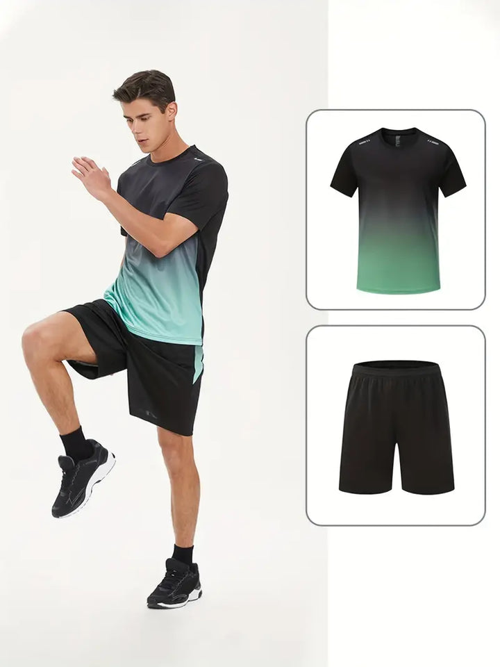 2-częściowy zestaw sportowy dla mężczyzn - ActiveMax-Czarny-zielony-M-Trend Polska