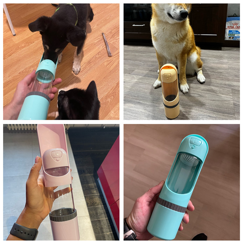 2 w 1 Butelka na jedzenie i wodę w podróży - PawBuddy-Żółty-Trend Polska