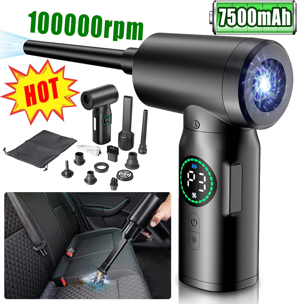 2 w 1 Przenośny Odkurzacz i DMuchawa z LED (7500mAh) - AirMaster-Styl 1-Trend Polska