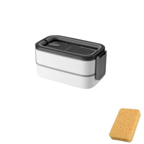 2-warstwowa stal nierdzewna Bento Lunchbox - MealMate-Biały-Trend Polska