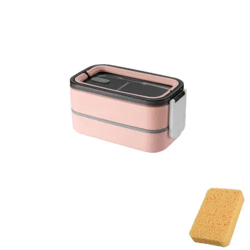 2-warstwowa stal nierdzewna Bento Lunchbox - MealMate-Różowy-Trend Polska