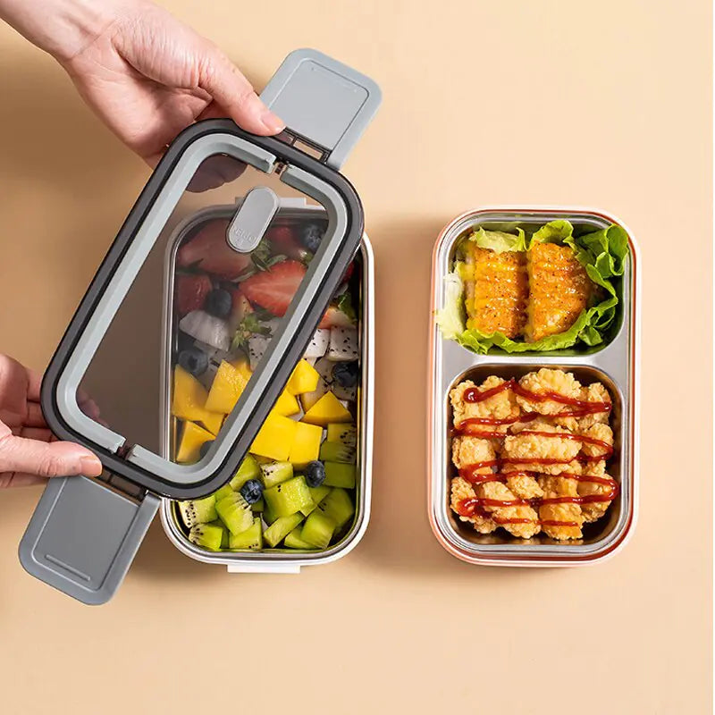 2-warstwowa stal nierdzewna Bento Lunchbox - MealMate-Biały-Trend Polska