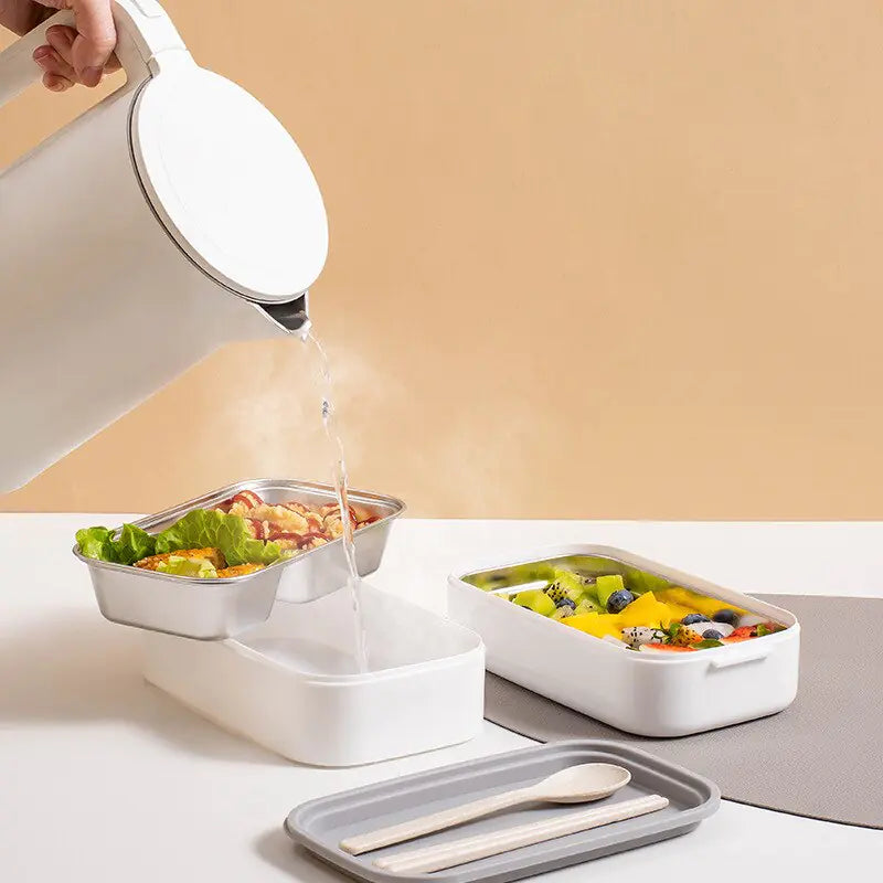 2-warstwowa stal nierdzewna Bento Lunchbox - MealMate-Biały-Trend Polska