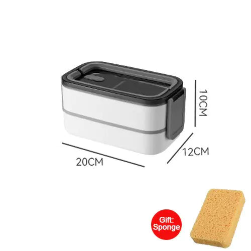 2-warstwowa stal nierdzewna Bento Lunchbox - MealMate-Biały-Trend Polska