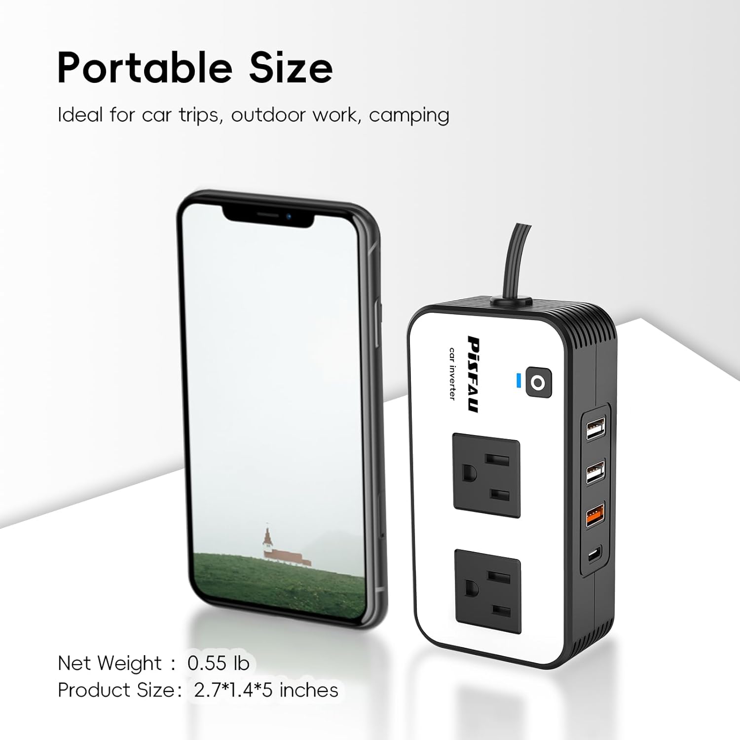 200W Auto Inwerter – DC 12V na 220V AC z USB-C i szybkim ładowaniem-200W-Trend Polska