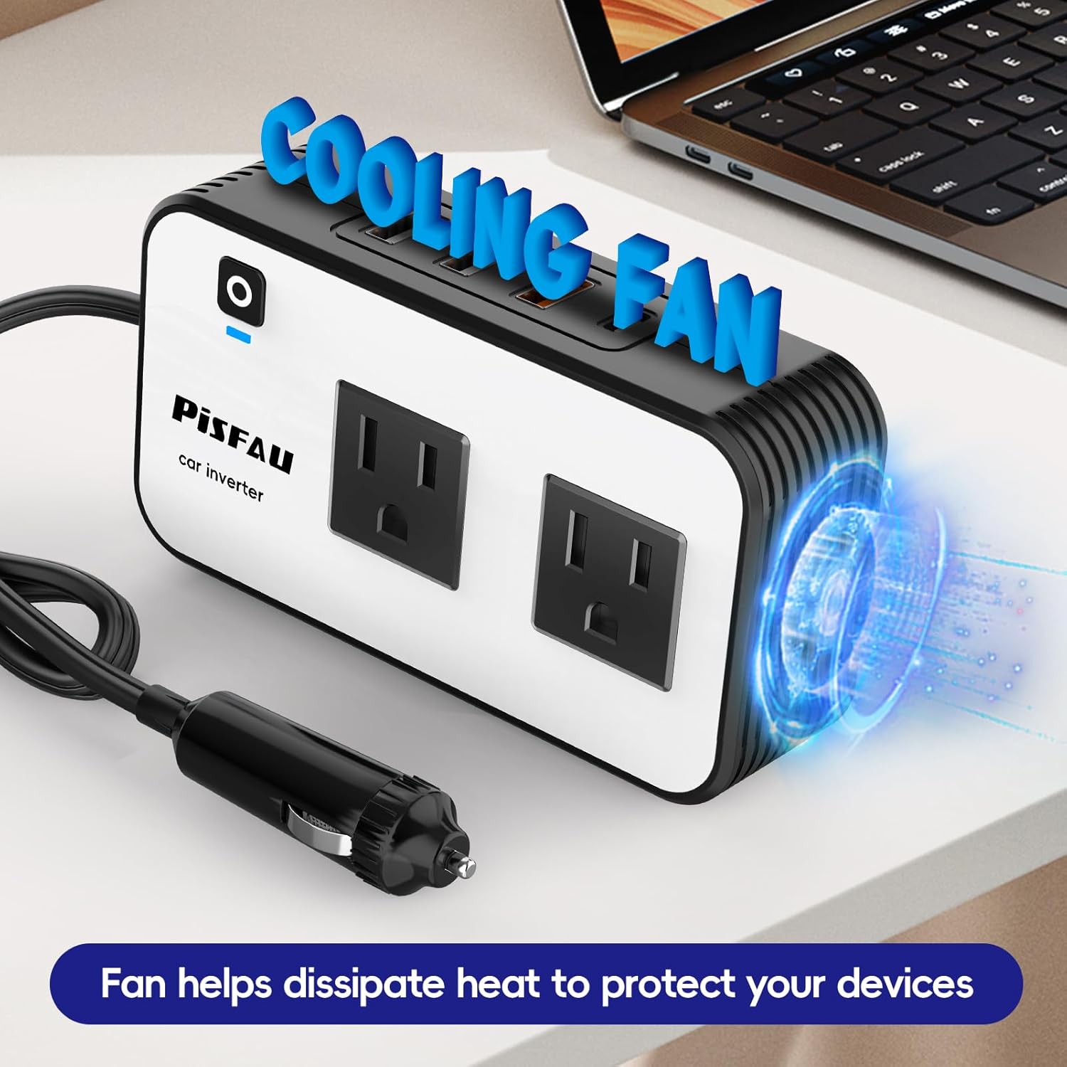200W Auto Inwerter – DC 12V na 220V AC z USB-C i szybkim ładowaniem-200W-Trend Polska