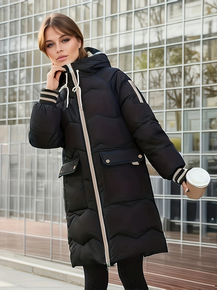 Ciepła pikowana hoodie z zamkiem - Valencia