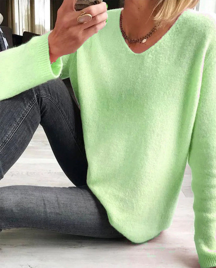 Casualowy Gładki Sweter Damski – Sophie