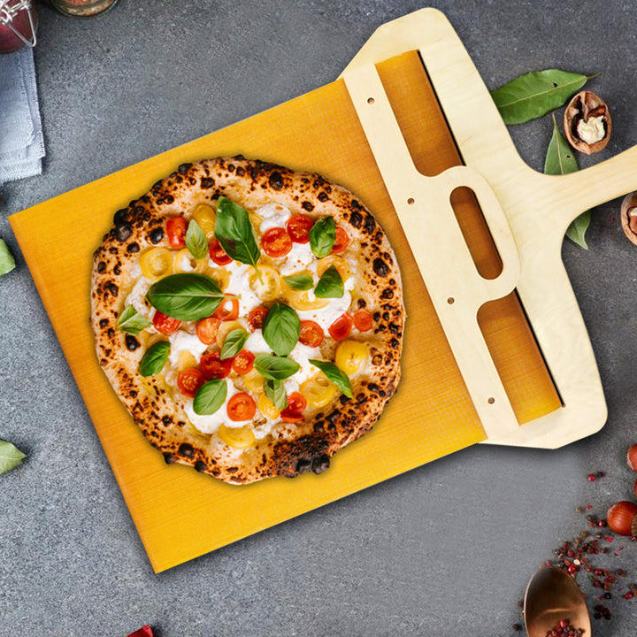 Przesuwana łopatka do pizzy z drewna brzozowego z mechanizmem przesuwu – Fornello