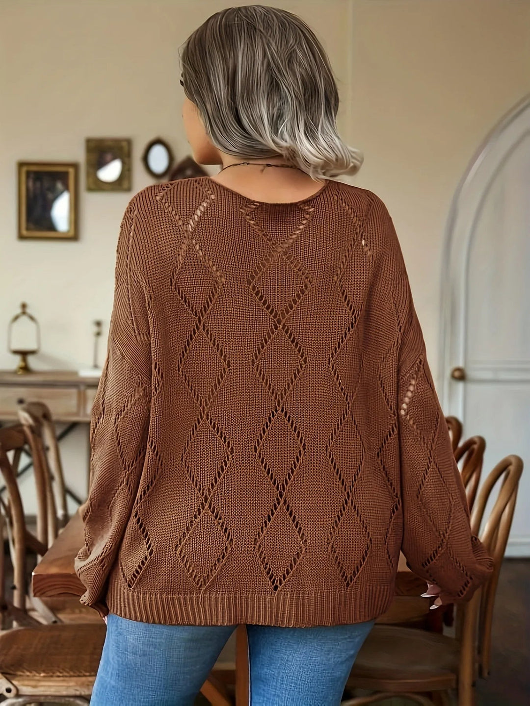 Damski oversize sweter w rozmiarze plus – Marietta