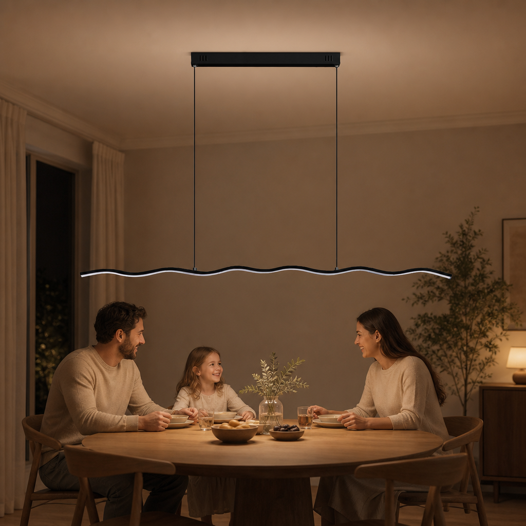 Nowoczesna Lampa Wisząca z Efektem Płynącego Światła – Flowine
