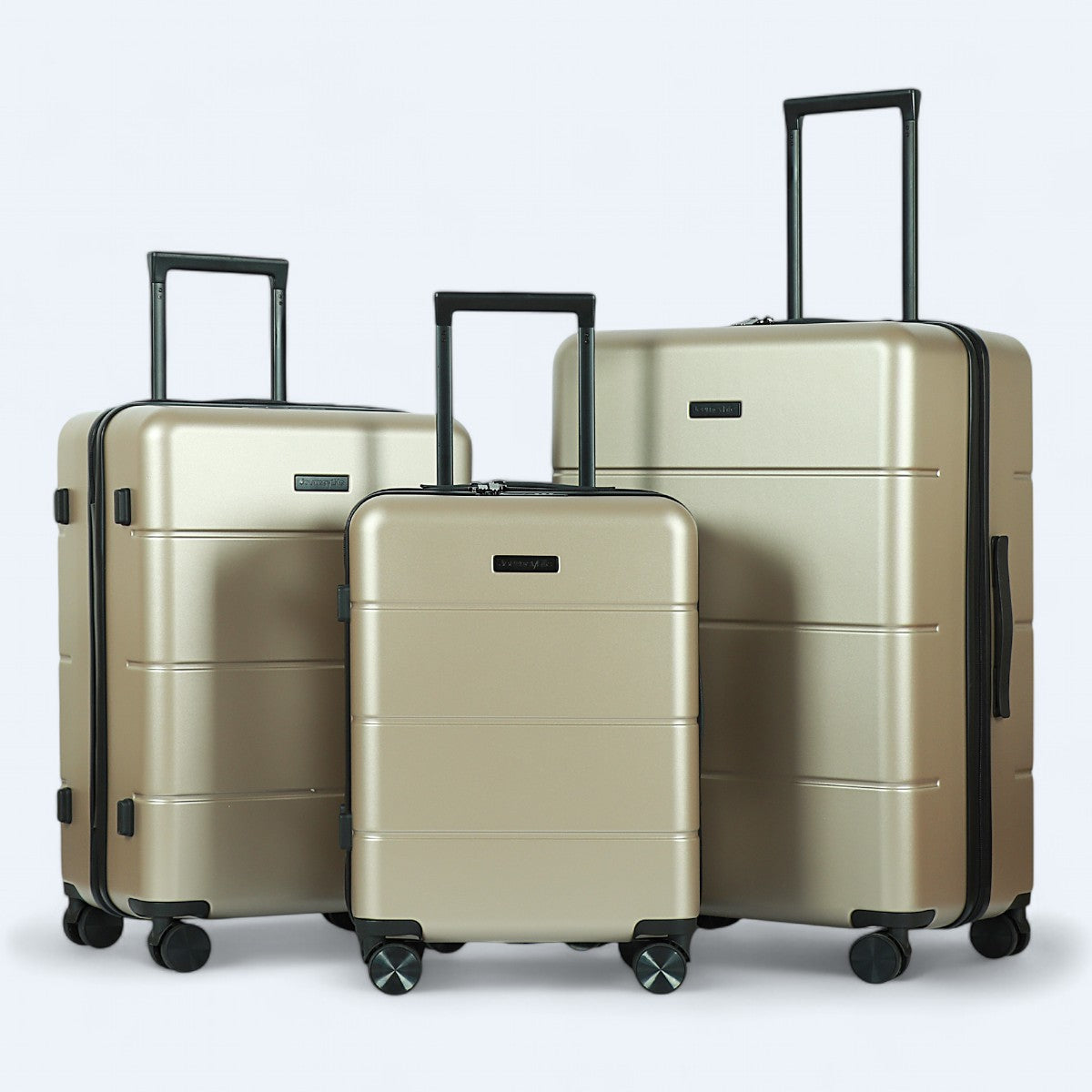3-częściowy zestaw walizek twardych – Atlas Explorer-Szampan-S (38 L)-Trend Polska