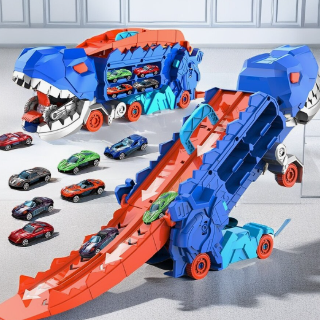 3-w-1 Wyścigowy Truck dla Dzieci - Transporter T-Rex-Z 4 samochodami-Trend Polska