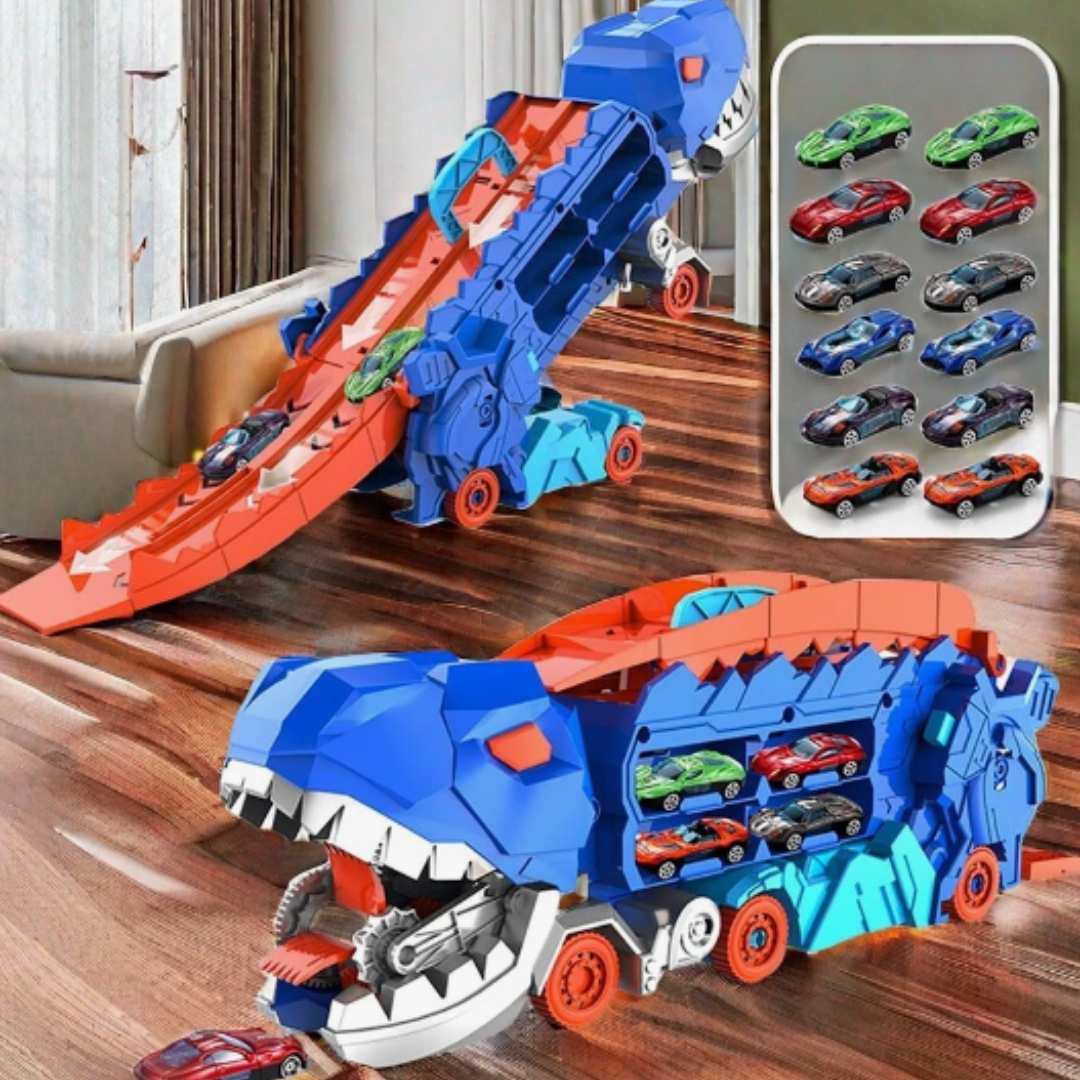 3-w-1 Wyścigowy Truck dla Dzieci - Transporter T-Rex-Z 4 samochodami-Trend Polska