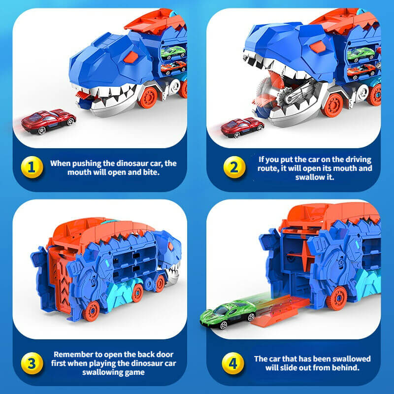 3-w-1 Wyścigowy Truck dla Dzieci - Transporter T-Rex-Z 4 samochodami-Trend Polska