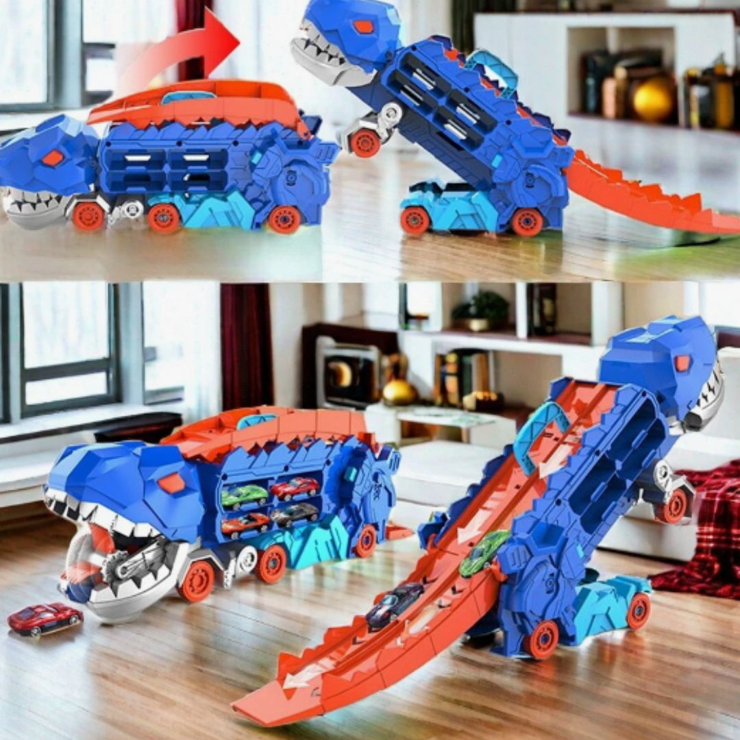 3-w-1 Wyścigowy Truck dla Dzieci - Transporter T-Rex-Z 4 samochodami-Trend Polska