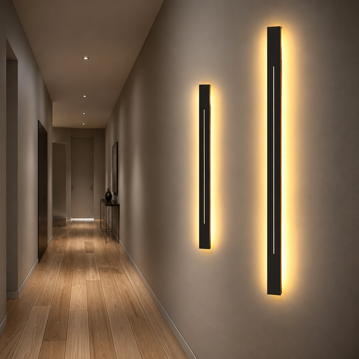 Designerska Lampa Ścienna LED – Linia Złota – Goldline