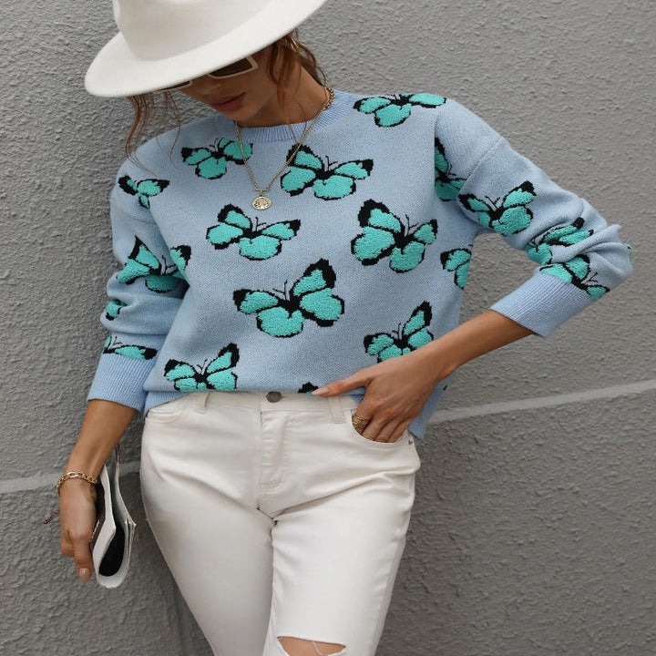 Sweter damski z wzorem motyla – Liora