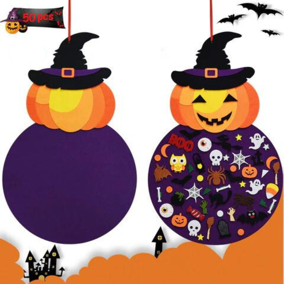 Halloween DIY Tablica z Filcu z Dynią – SpookyBoard
