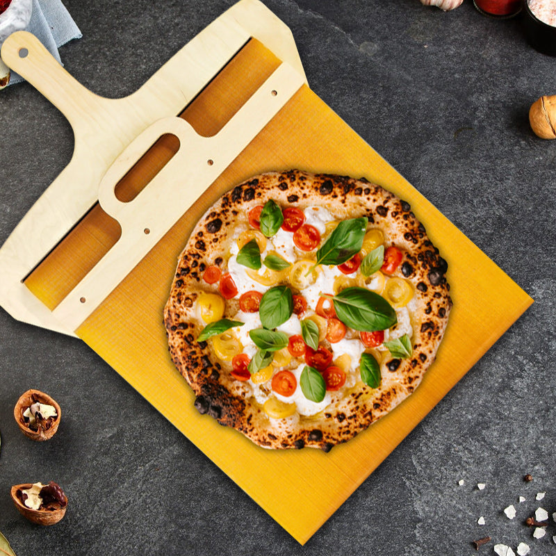 Przesuwana łopatka do pizzy z drewna brzozowego z mechanizmem przesuwu – Fornello