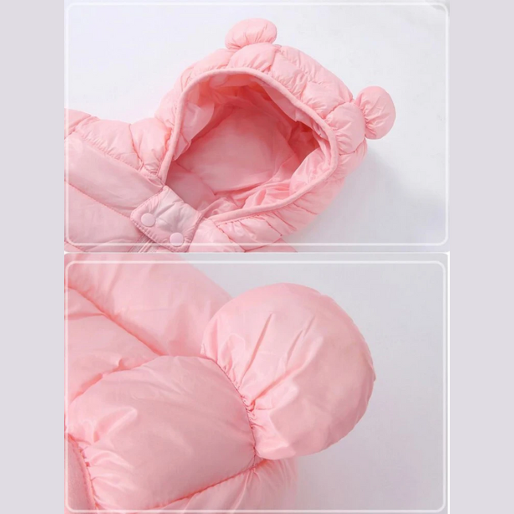 Dzieciaka kurtka przeciwdeszczowa wodoodporna w stylu puchowym z wzorem z kreskówki - Miro