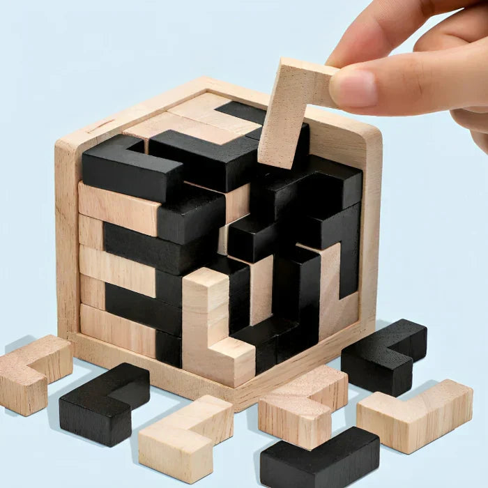 3D Drewniana Łamigłówka - PuzzleMaster-Trend Polska