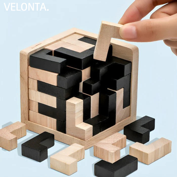 3D Drewniana Łamigłówka - PuzzleMaster-Trend Polska
