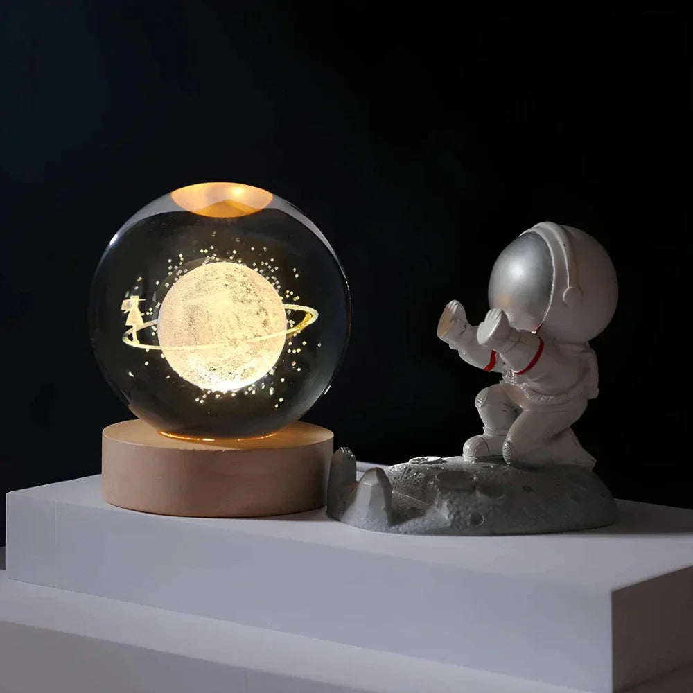 3D Grawerowana Kryształowa Kula - Celestia-Podróżnik Kosmiczny-Trend Polska