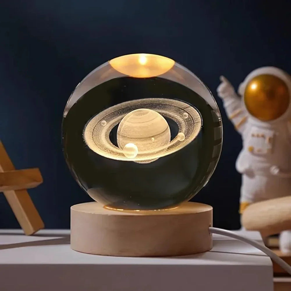 3D Grawerowana Kryształowa Kula - Celestia-Saturnus-Trend Polska