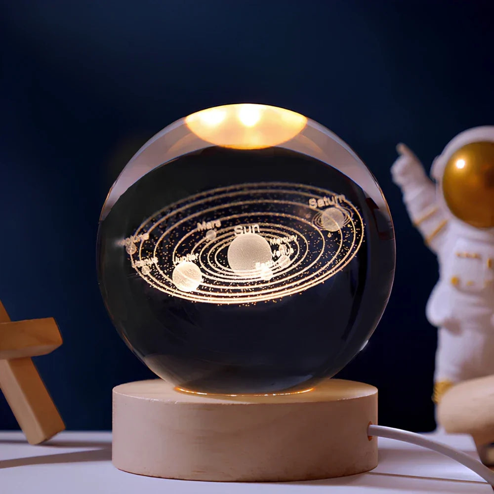 3D Grawerowana Kryształowa Kula - Celestia-Układ słoneczny-Trend Polska