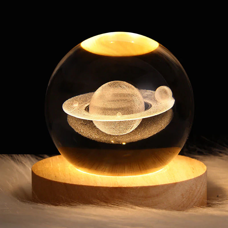 3D Kryształowe Oświetlenie Nastrojowe - GlowCryst-Saturnus 6CM-Trend Polska